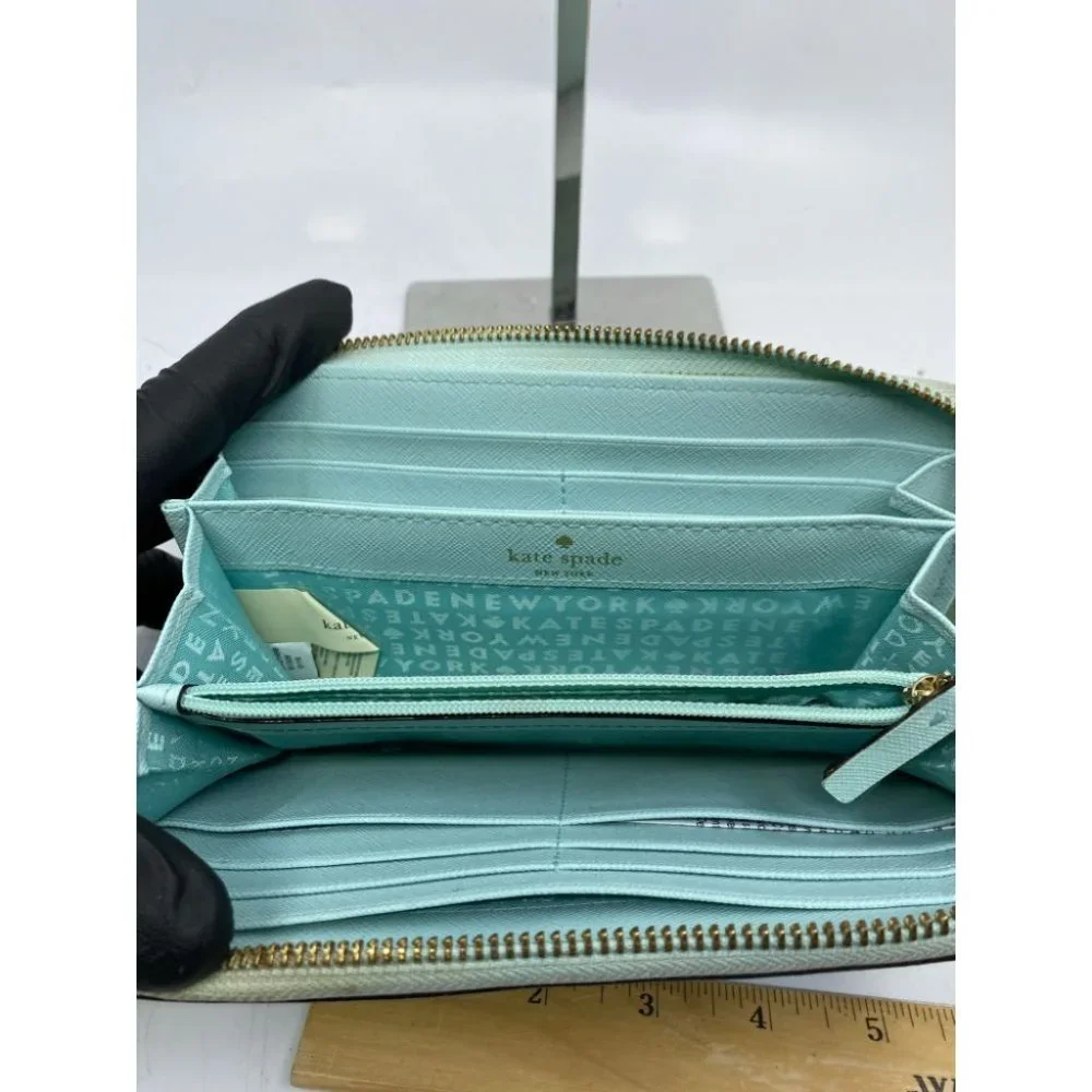 Kate Spade Women's Aqua Blue Zipper Wallet - Picture 5 of 8